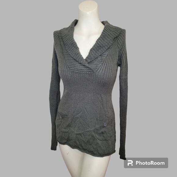 Arizona Jean Company Sweaters - 90s Arizona Jean Co Pullover Long Grey Sweater with pockets Large